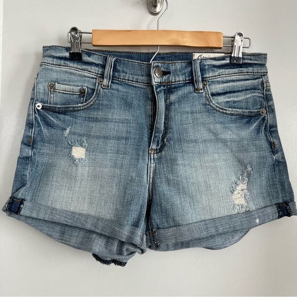 Women’s Cosmic Blue Love Jean Shorts - Picture 1 of 2